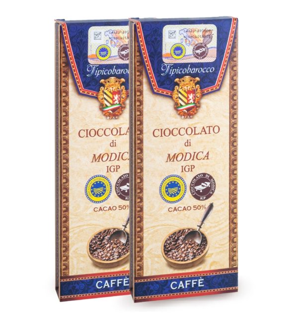 Siciliaanse chocolade uit Modica met koffie