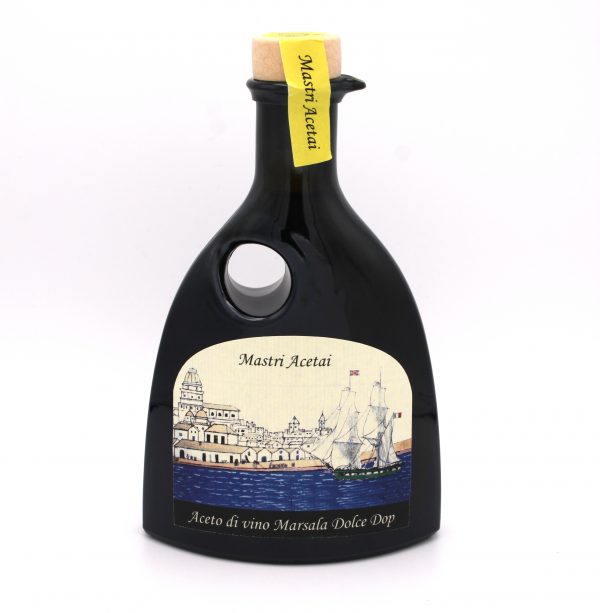 wijnazijn van marsala DOP in mooi flesje met kurk inhoud 250ml