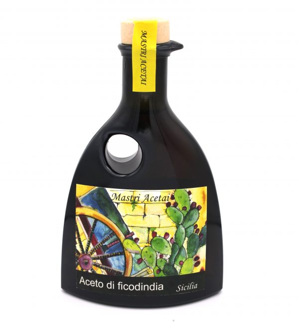 wijnazijn van cactusvijgen in mooi flesje met kurk inhoud 250ml