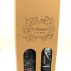Cadeauverpakking met venster voor twee flessen wijn, van kraftkarton met handvat