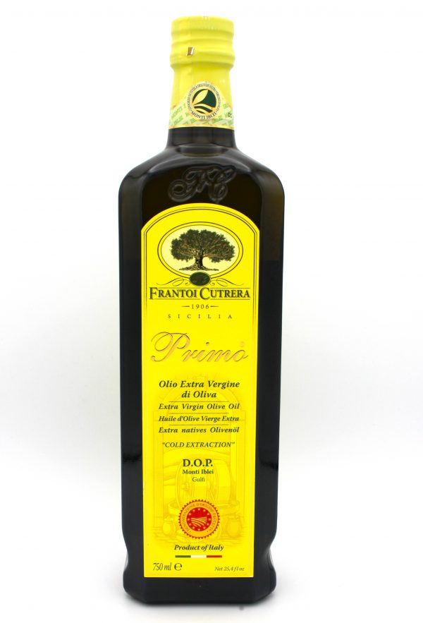 biologische extra vierge olijfolie Frantoi Cutrera Olio D.O.P* Primo inhoud 750 ml