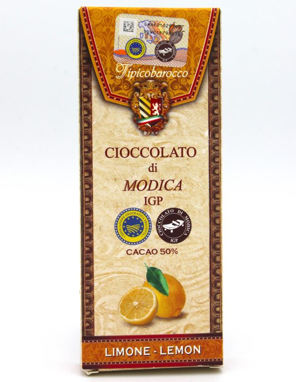 Modica chocoladereep met citroen 100 gram