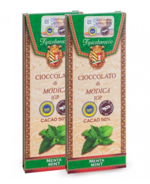 Siciliaanse chocolade uit Modica met munt