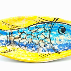vis-schaaltje van keramiek, geel