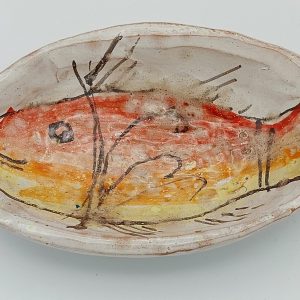visschaaltje van aardewerk