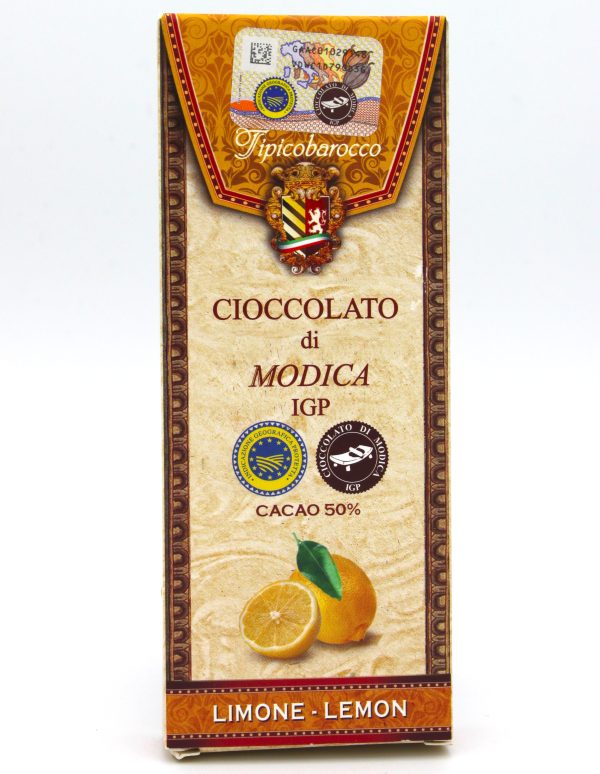 een reep Modica chocolade citroen 100 gram