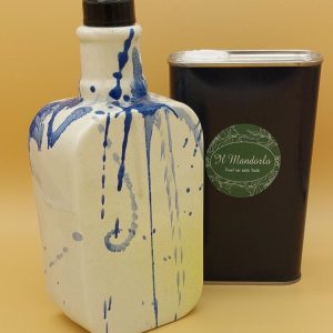 keramiek oliekruikje + blok olijfolie 0,5 ltr.
