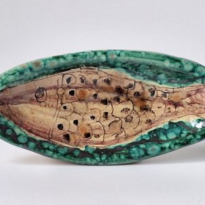 Siciliaans Handgemaakt aardewerk schaaltje met vis