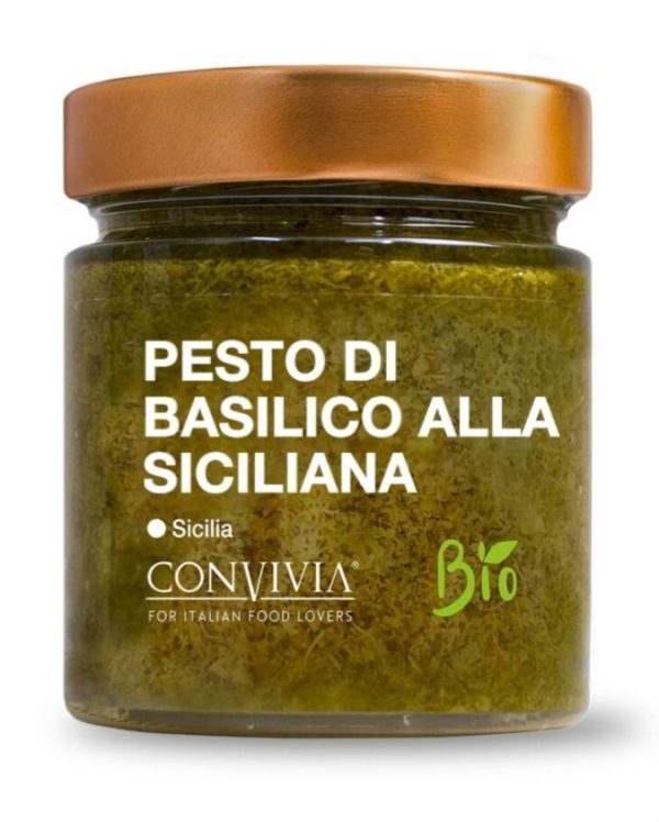 Biologische siciliaanse basilicumpesto