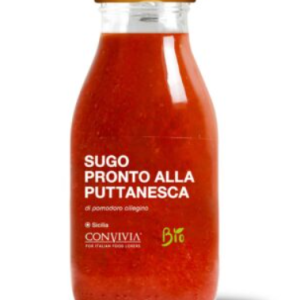 Siciliaanse biologische kant en klare puttanesca saus van cherrytomaten 250 ml