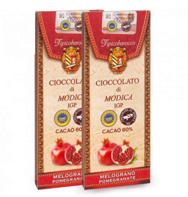 Siciliaanse chocolade uit Modica met granaatappel