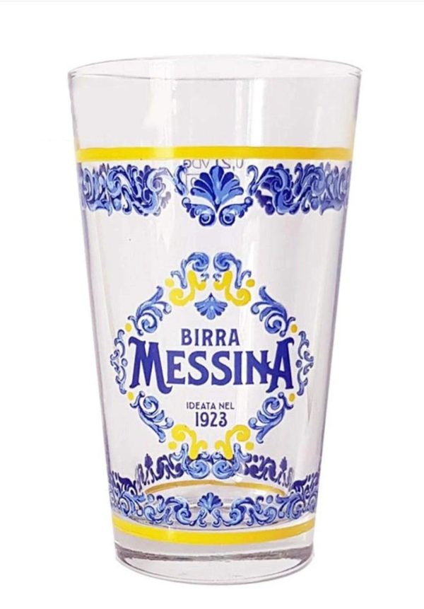 Siciliaans bierglas van Birra Messina 200 ml