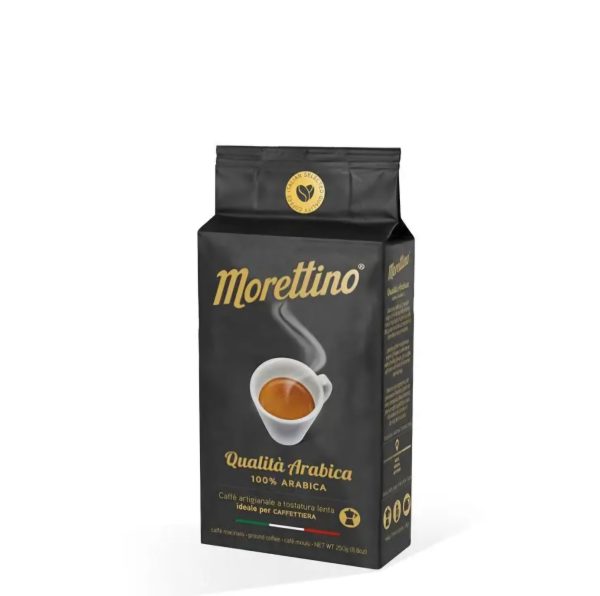 Siciliaanse Morettino-Qualita-Arabica-gemalen-koffie-voor-moka-en-filter-250 gram