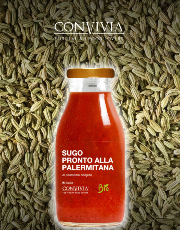 Convivia biologico sugo pronto alla Palermitana 250 ml, biologische cherrytomatensaus alla Palermitana van Siciliè - Afbeelding 2