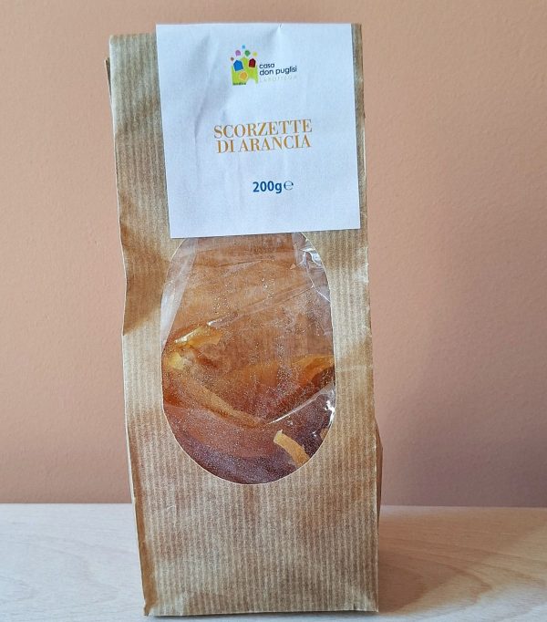 Casa-Don-Puglisi-bucce-di-arancia-candite gekonfijte Siciliaanse sinaasappelschillen 200 gram