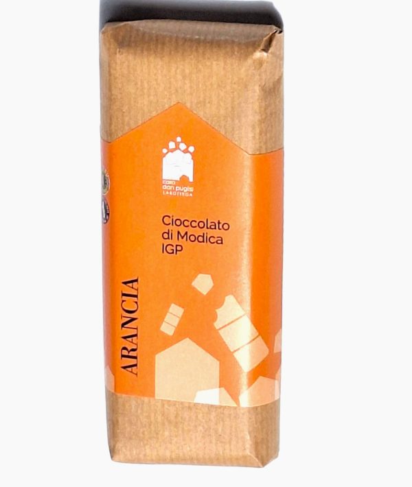 Casa-Don-Puglisi-cioccolato-di-Modica-IGP-arancia Siciliaanse reep Modica chocolade met sinaasappel