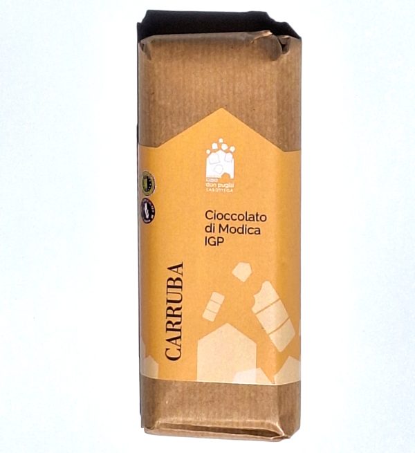 Casa-Don-Puglisi-cioccolato-di-Modica-IGP-carruba Siciliaanse reep Modica chocolade met Johannesbrood